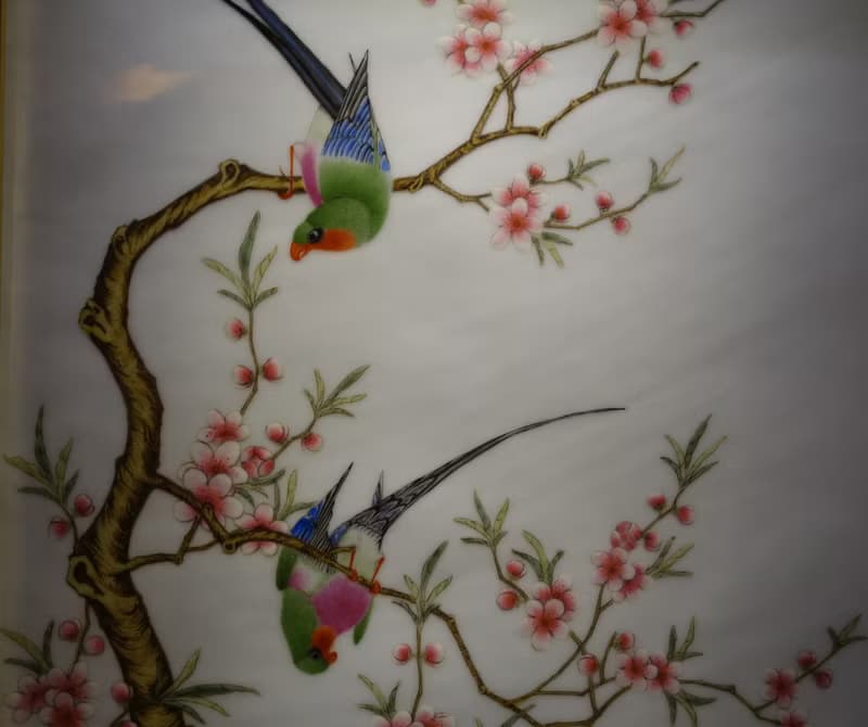 粉彩花鳥瓷板畫 瓷器 珠山八友齊名 余翰青 洋彩 琺瑯彩 郎世寧