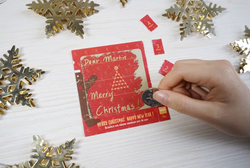 倒數刮刮樂聖誕卡組(四張) Count Down Christmas Card Set