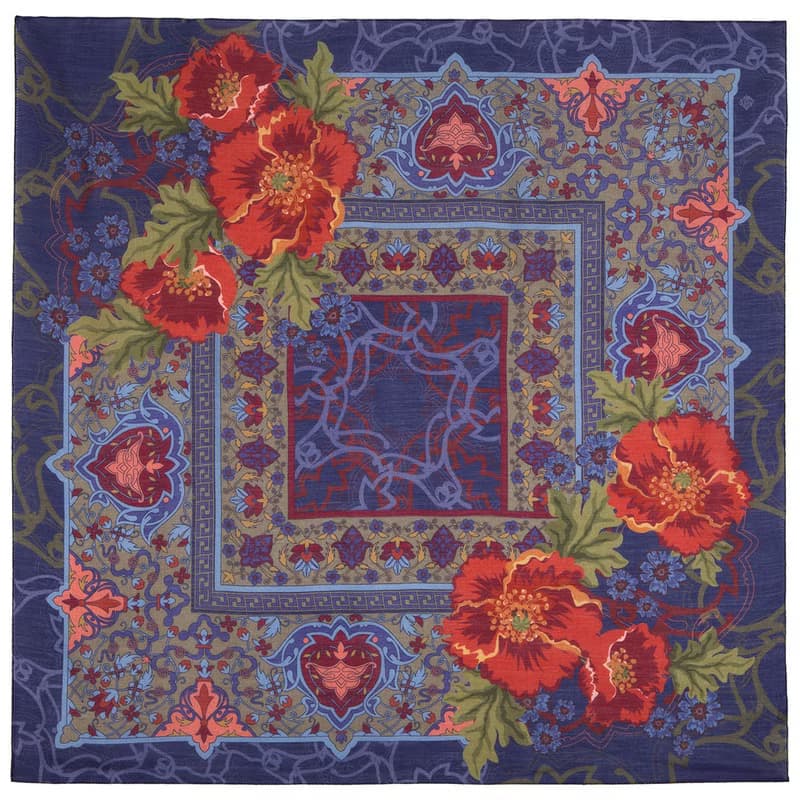 Original Pavlovo Posad Russian Shawl 100% Wool Woolen Scarf 115x115 cm 10465-14