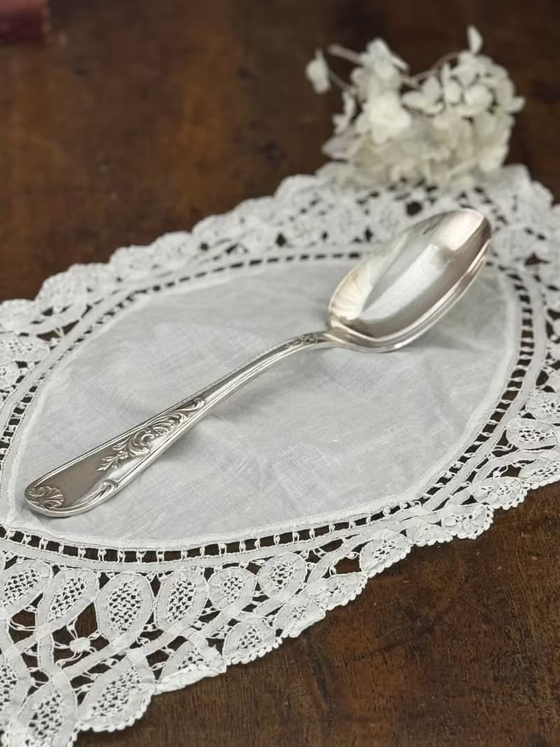 50066-典雅法國古董新古典主義風格鍍銀湯匙