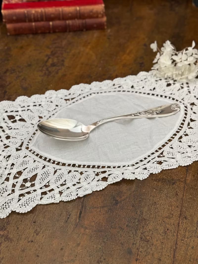 50066-典雅法國古董新古典主義風格鍍銀湯匙