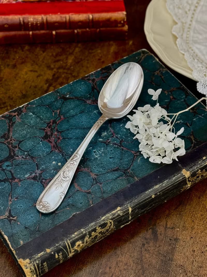 50066-典雅法國古董新古典主義風格鍍銀湯匙