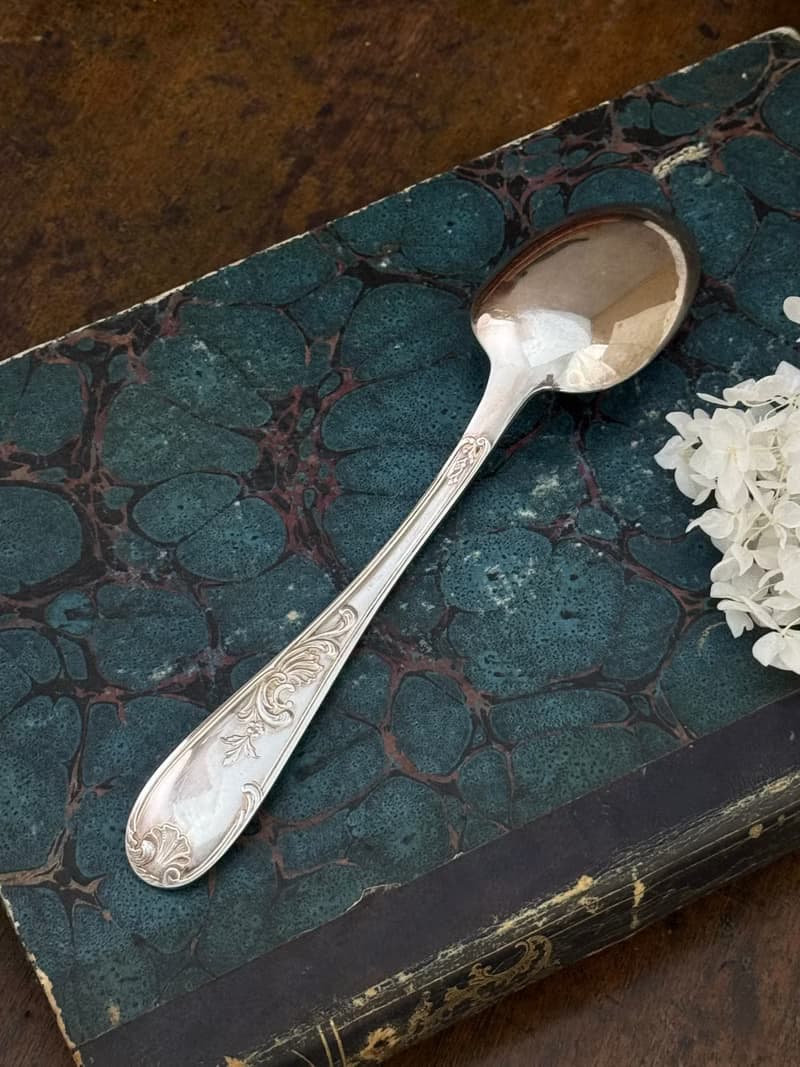 50066-典雅法國古董新古典主義風格鍍銀湯匙