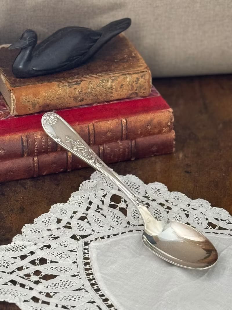 50066-典雅法國古董新古典主義風格鍍銀湯匙
