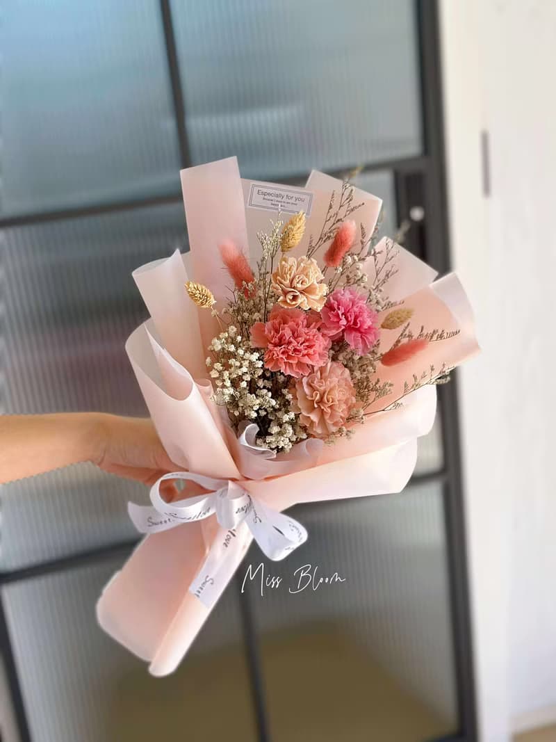母親節花束 永生不凋康乃馨 乾燥花束