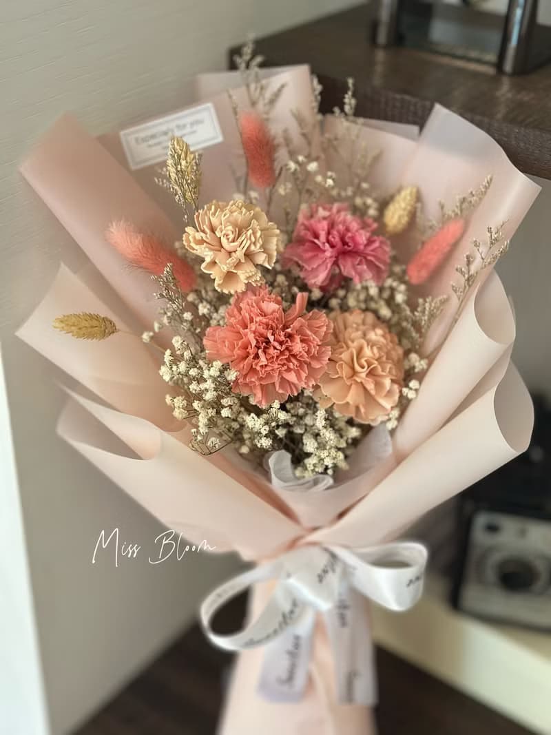 母親節花束 永生不凋康乃馨 乾燥花束