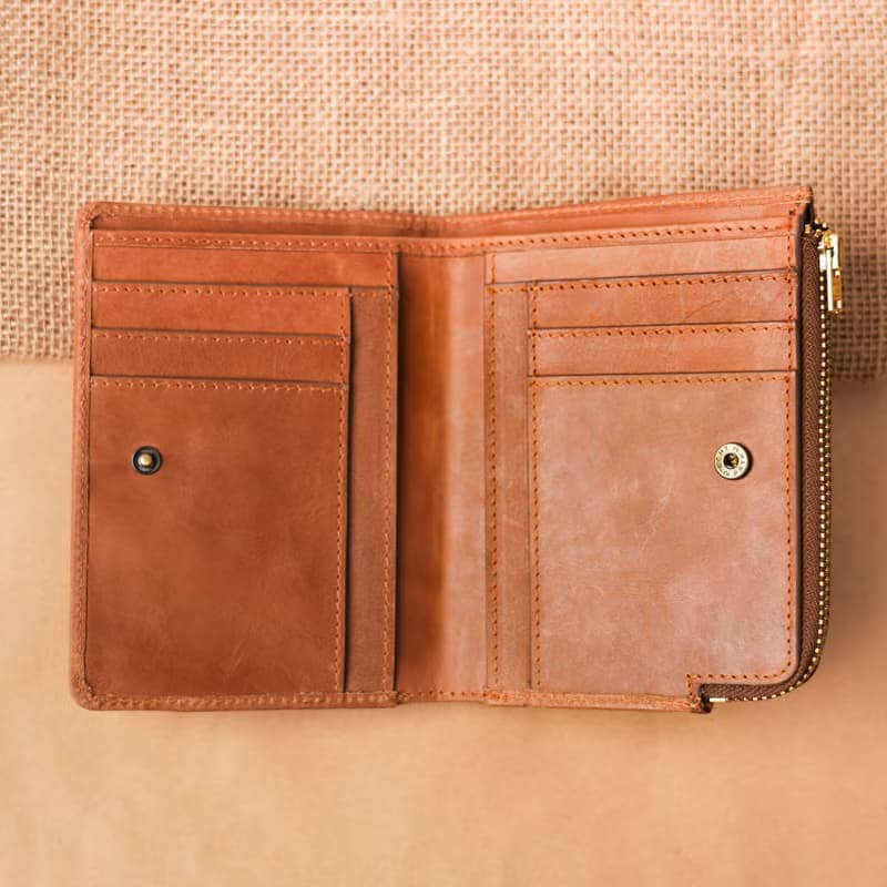 【24hr快速出貨】真皮簡約零錢短夾-2184 兩色 中短夾