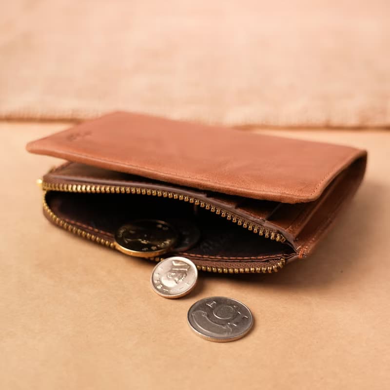 【24hr快速出貨】真皮簡約零錢短夾-2184 兩色 中短夾