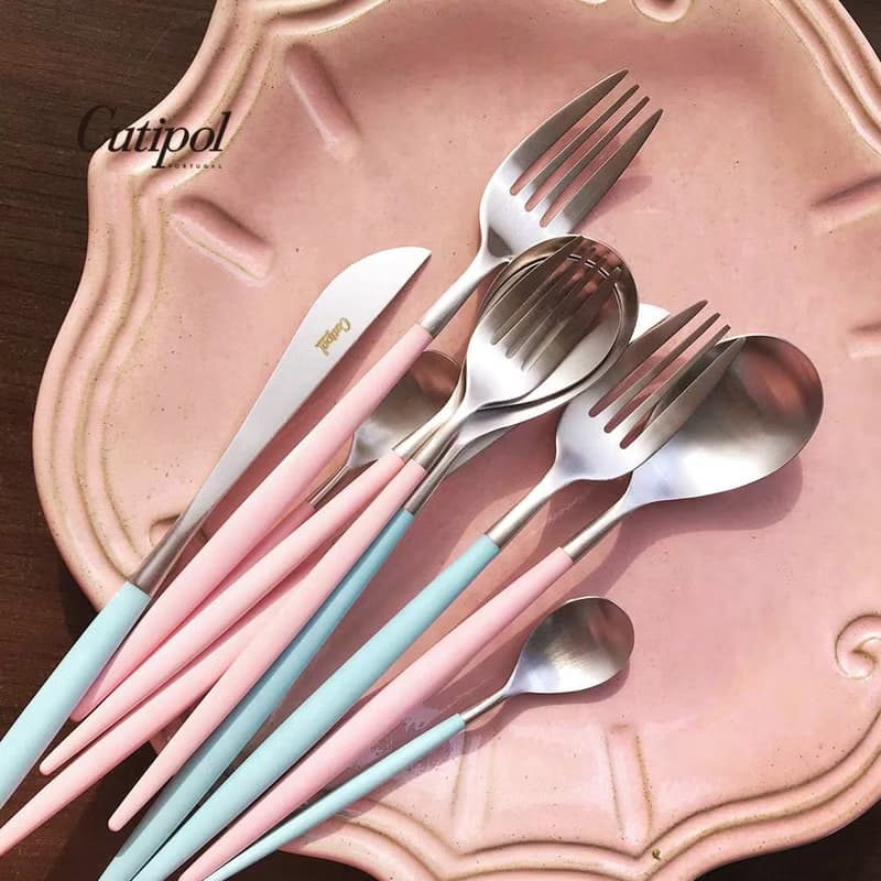 葡萄牙 Cutipol  MIO  粉紅銀 主餐三件組(刀叉匙)
