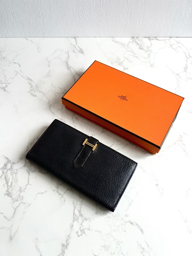 稀有古董包 Hermes 黑金色 Bearn長夾 錢包 皮夾 中古包 二手包