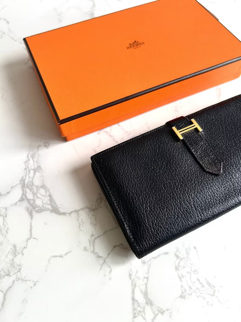稀有古董包 Hermes 黑金色 Bearn長夾 錢包 皮夾 中古包 二手包
