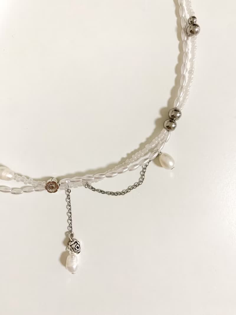 串珠項鍊 天然淡水珍珠 抗敏 純銀 不鏽鋼鍊  生日禮物