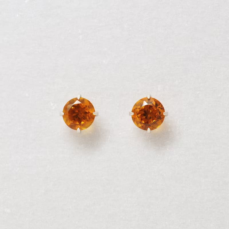 【Second Earrings】 鉑金黃水晶耳環