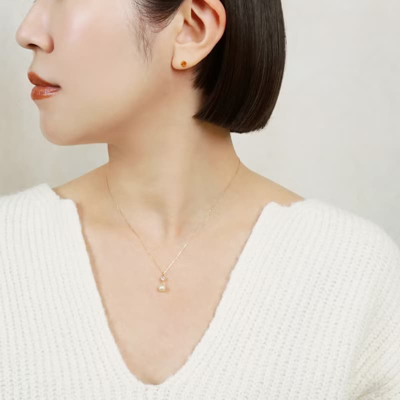 【Second Earrings】 鉑金黃水晶耳環