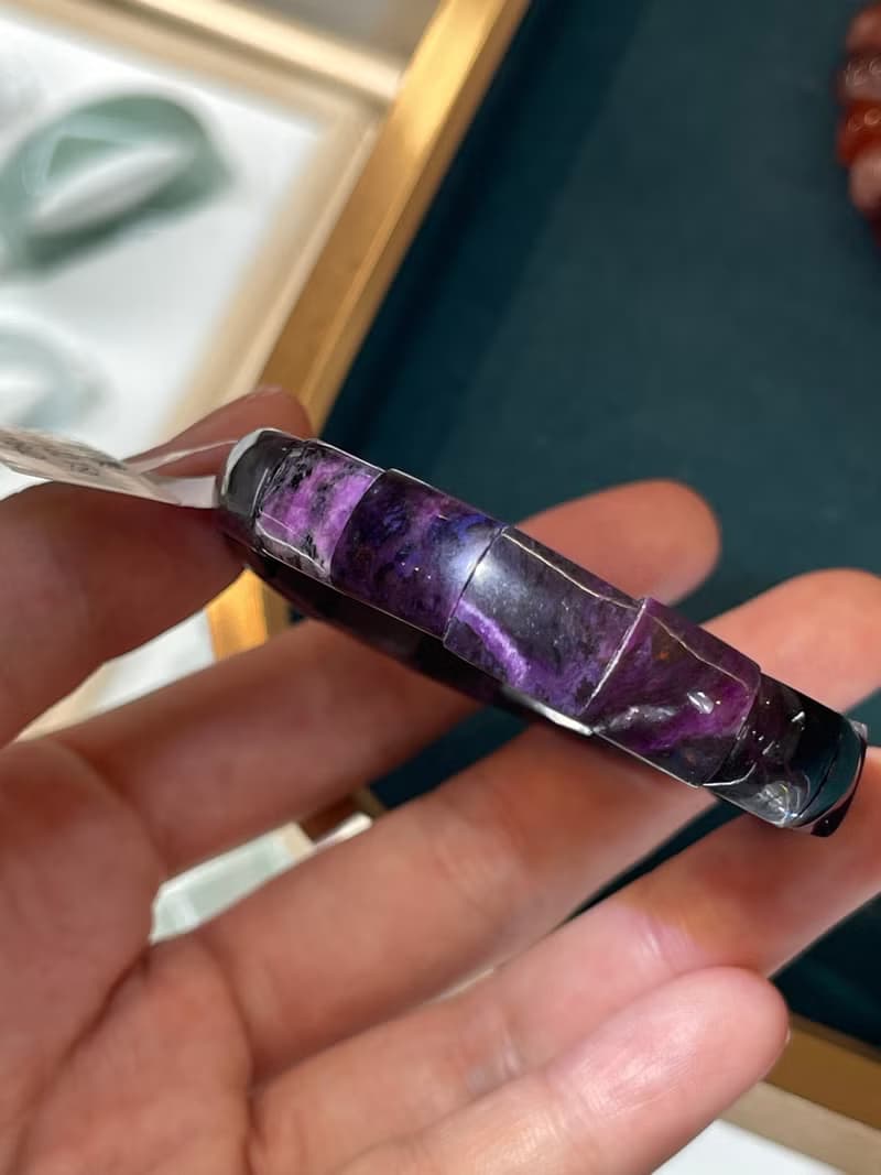 天然紫舒俱萊9.5mm22.15g手排防癌寶石排除負面淨化全身脈輪負能5