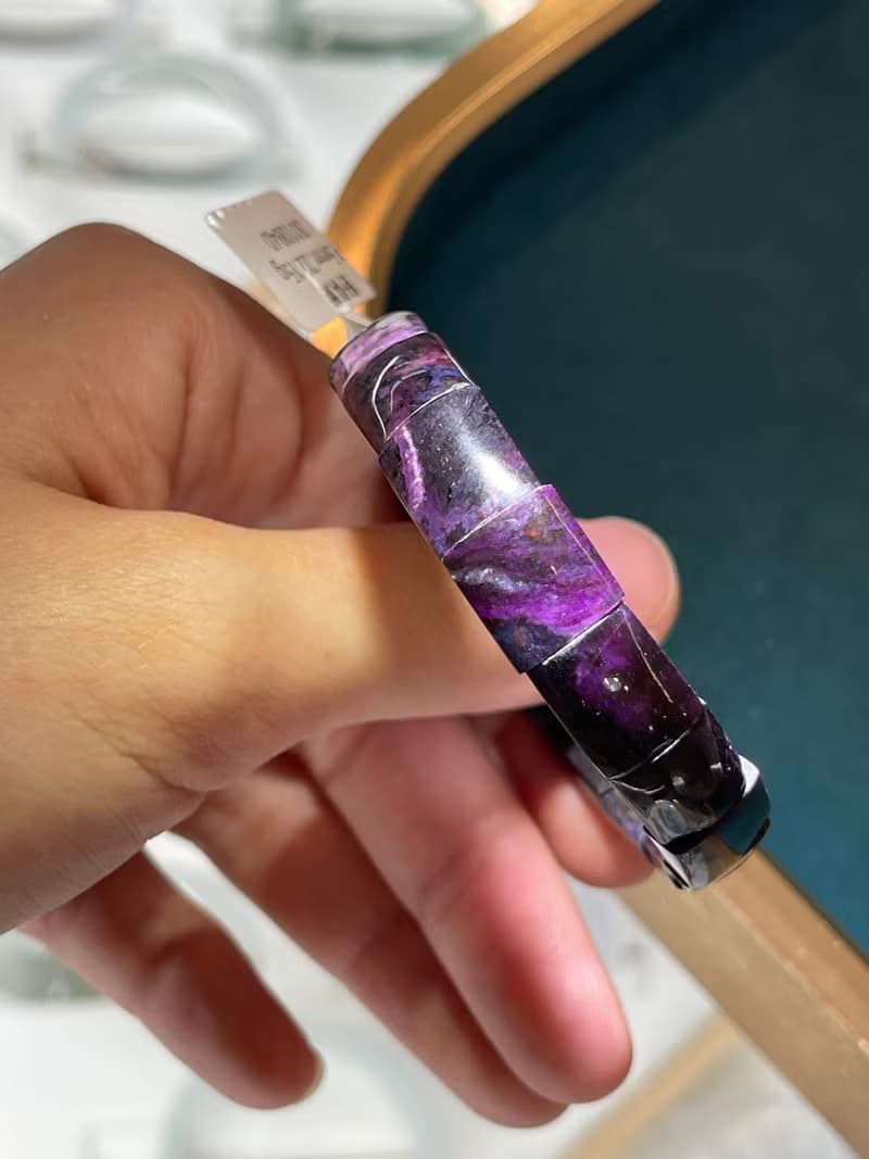 天然紫舒俱萊9.5mm22.15g手排防癌寶石排除負面淨化全身脈輪負能5