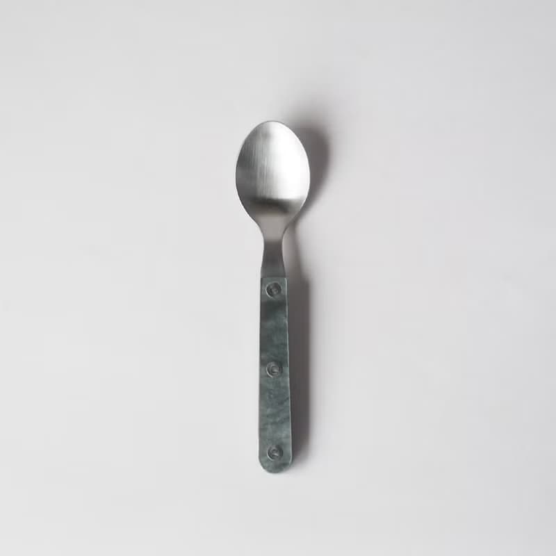 日本高桑金屬  日製大理石紋不鏽鋼甜點匙-2入-多色可選