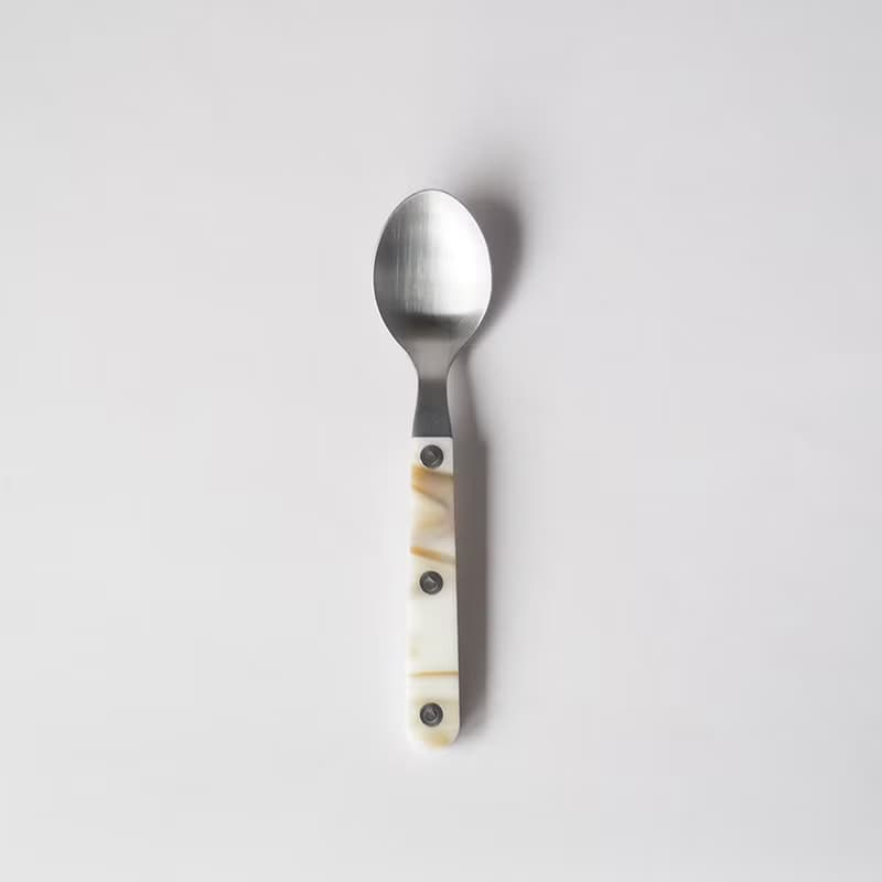 日本高桑金屬  日製大理石紋不鏽鋼甜點匙-2入-多色可選