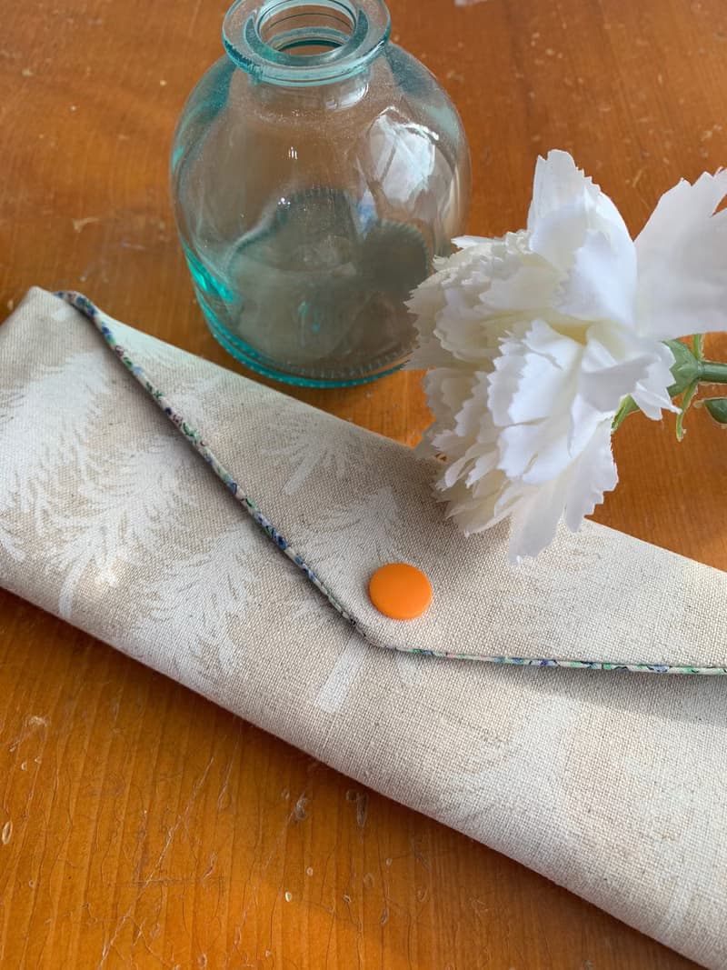 文青風環保筷袋  植樹 白  手作餐具袋.交換禮物.