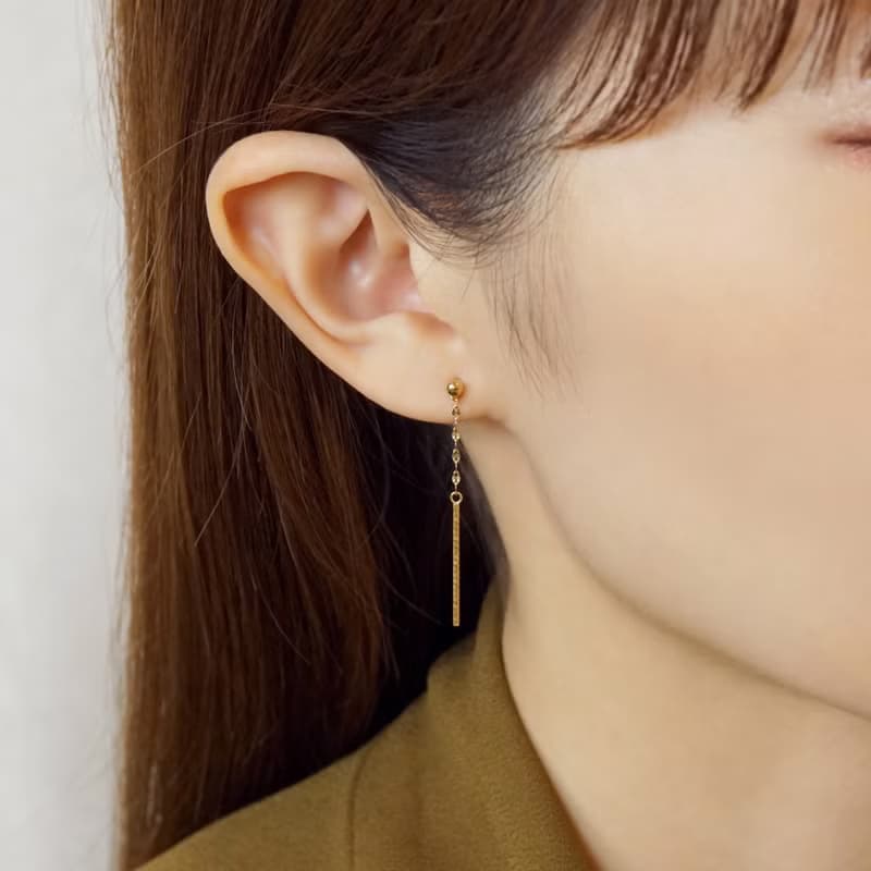 【Second Earrings】 18K 黃金鏡面球形耳環