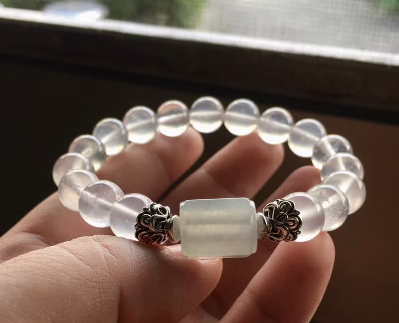 9.5 mm水沫玉翡翠手鍊