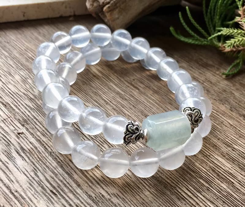 9.5 mm水沫玉翡翠手鍊