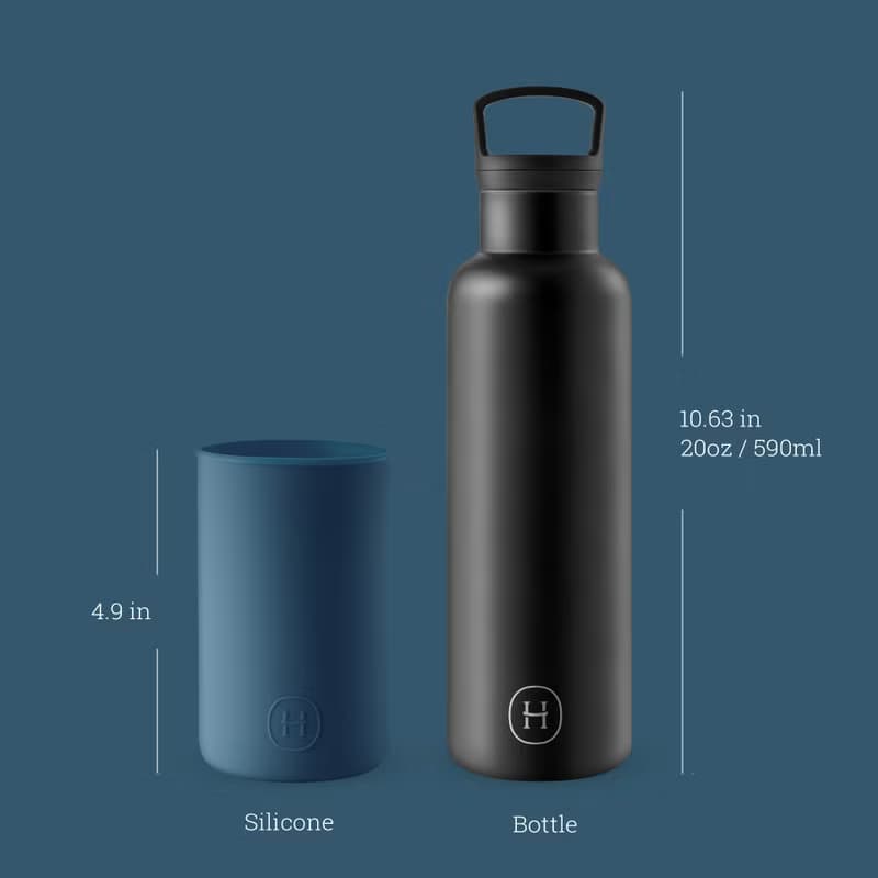 美國HYDY時尚保溫水瓶  CinCin Black系列 | 海軍藍-黑瓶 - 590ml
