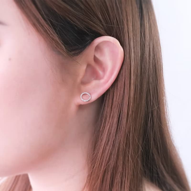 一百分擁抱 美鑽款 925純銀 鍍金耳環 女生耳環