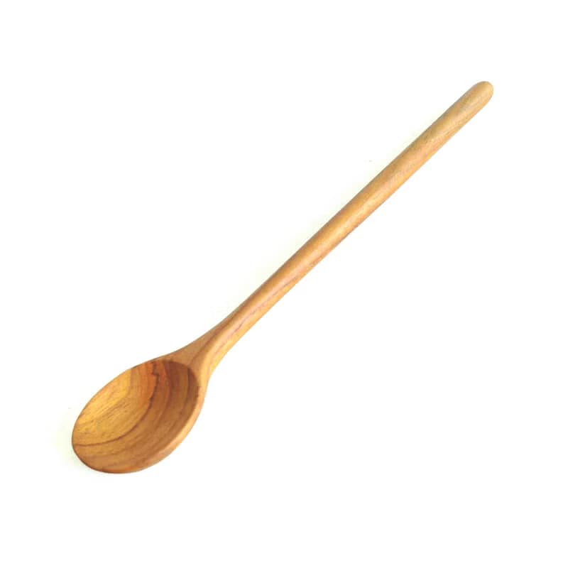Natural Brown Teak Wood Cocktail Bar Mixing Long Handle Spoon Stirrer