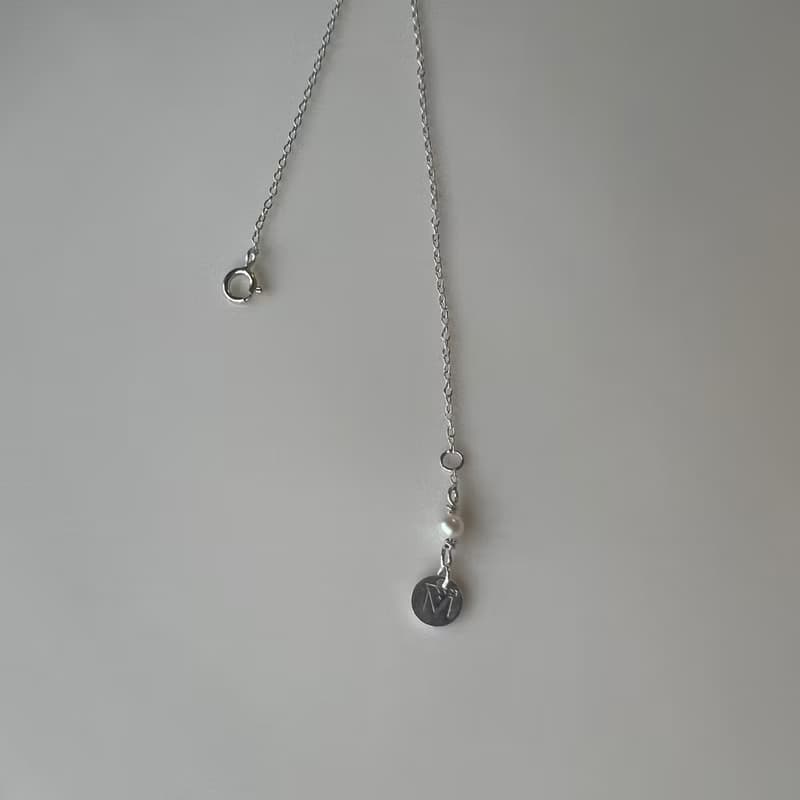 紋感・單隨形白珍珠手鍊 | 天然淡水珍珠 純銀 手鍊