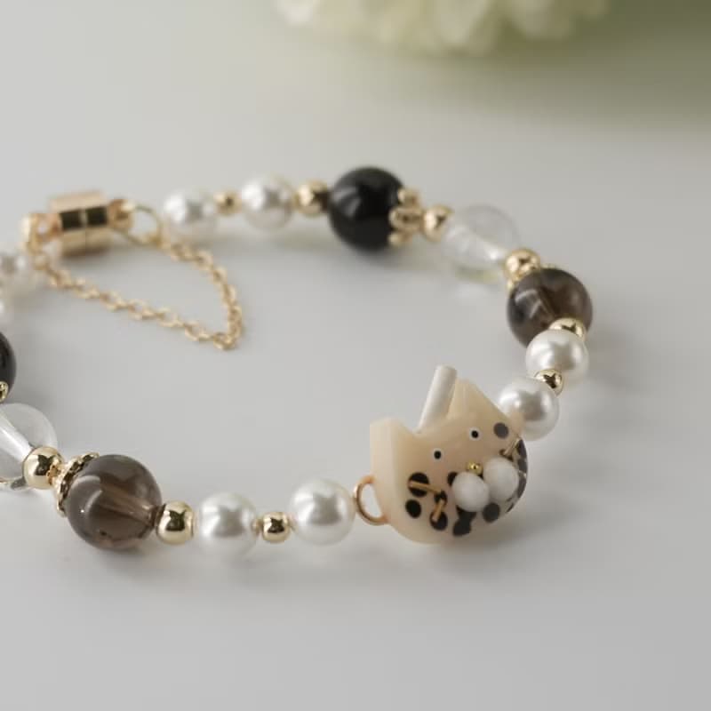 貓貓好朋友手鍊 | 珍珠奶茶