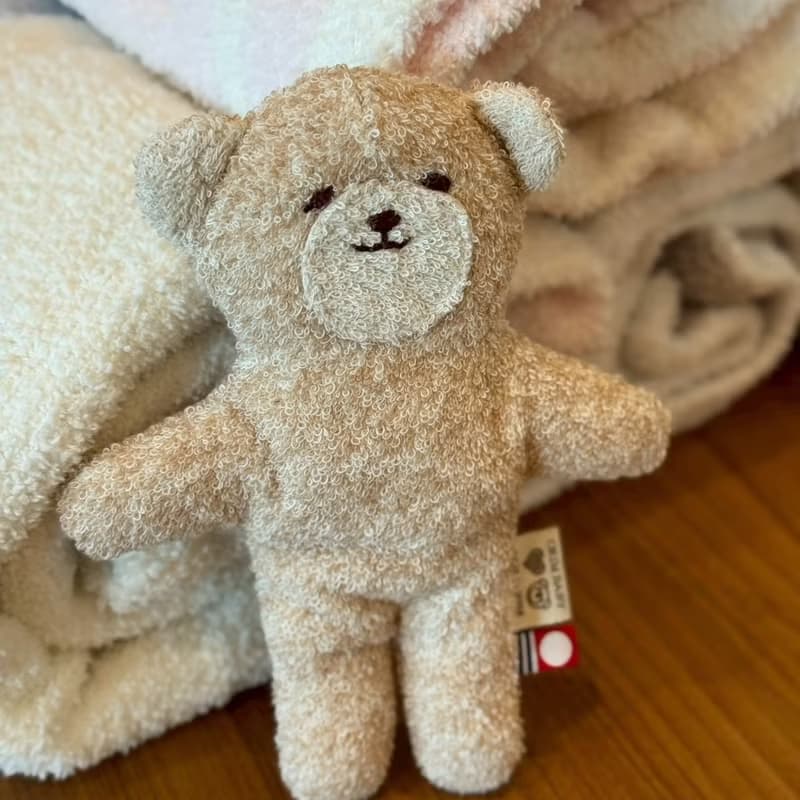 【新生禮3件組】舒芙蕾低敏寶寶毯。今治安撫小熊。日製純棉洗澡
