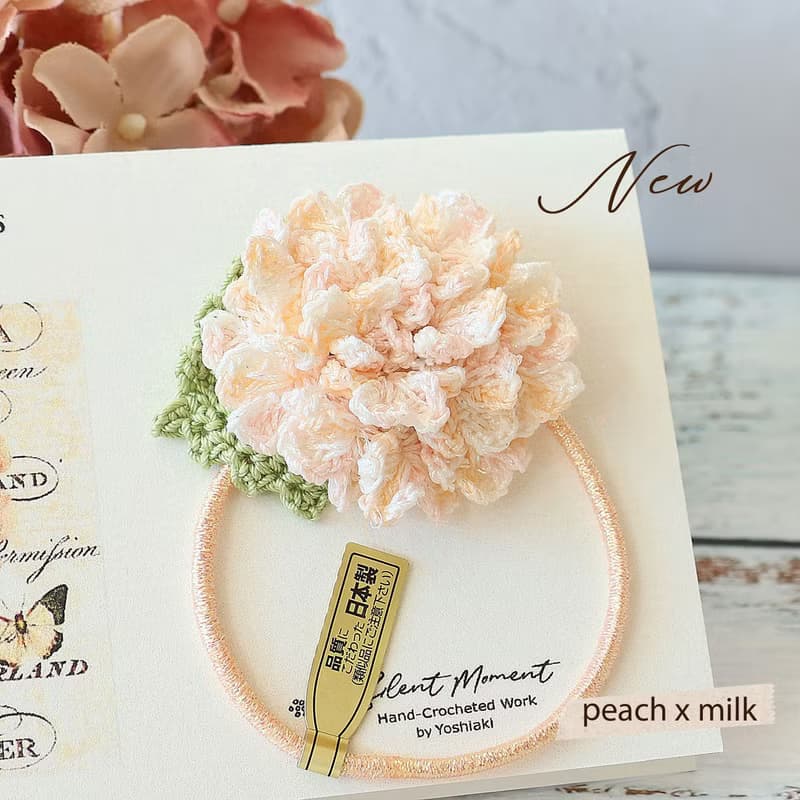 繡球花髮圈15色 日本蕾絲線鉤織 日本橡筋 可洗 可換橡筋