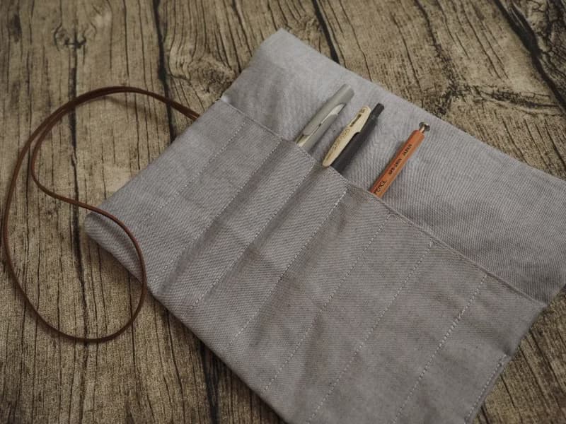 可愛和風波浪躲貓貓圖案捲筆袋 餐具袋