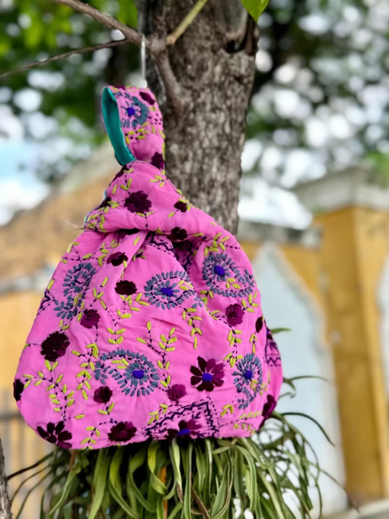 手工刺繡 花卉 手提包 小包 包包 手袋 手提袋