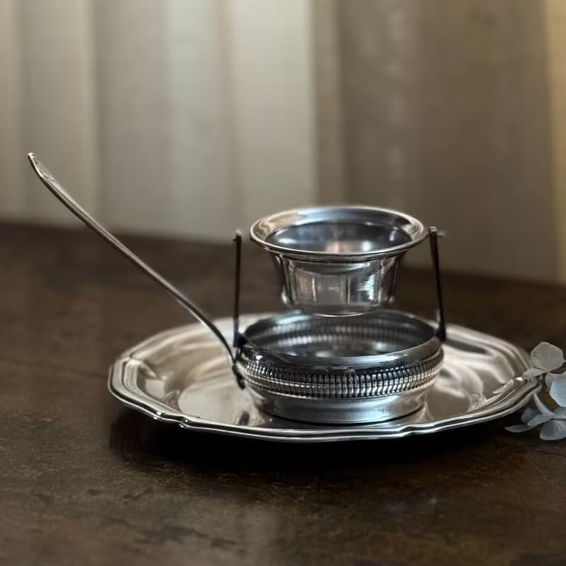 50516- 經典古董鍍銀濾茶器