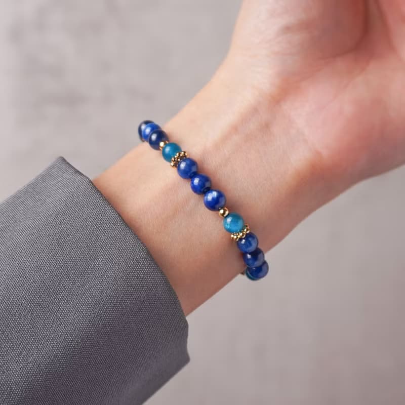 輕設計系列 // 藍晶石藍磷灰石 手鍊 // 溝通表達 智慧洞見