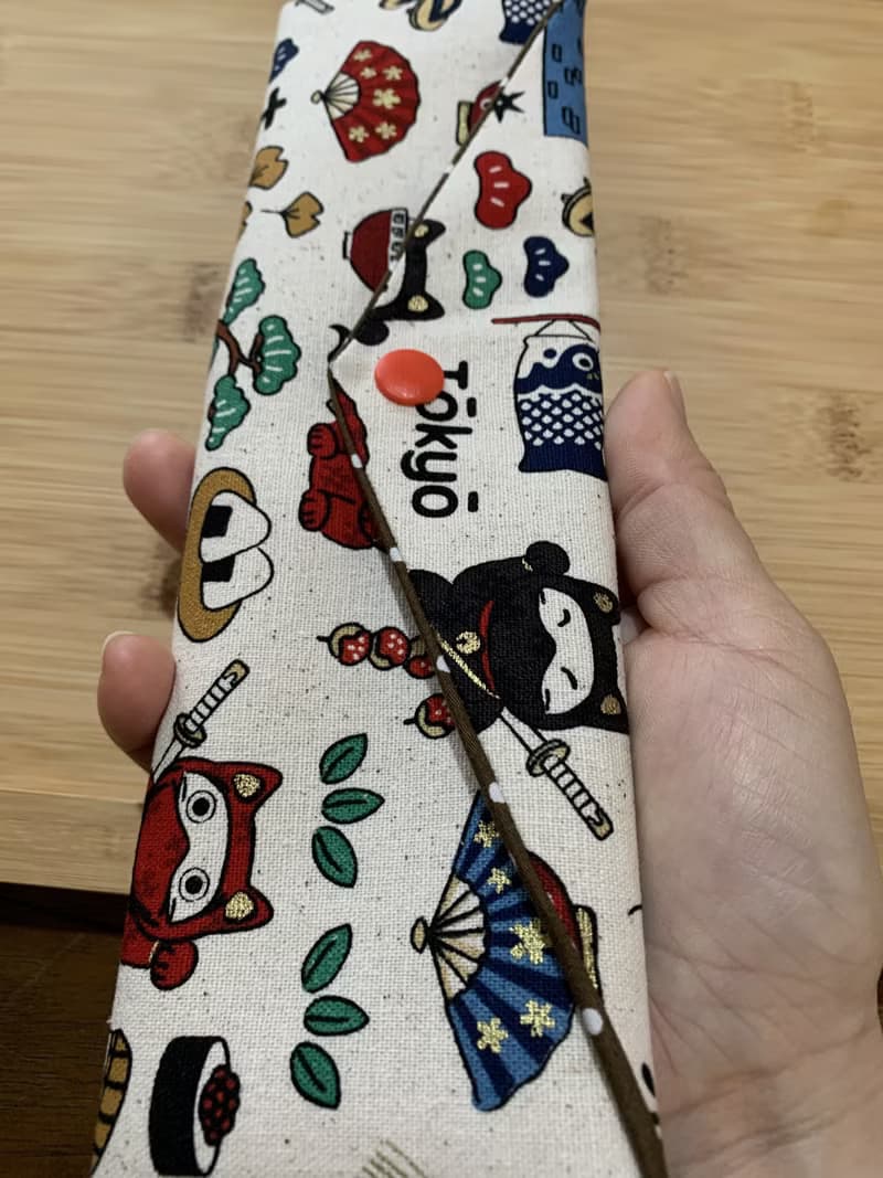 文青風環保純棉筷袋 ~暢遊日本  原麻米色潮物 收納 手作餐具袋