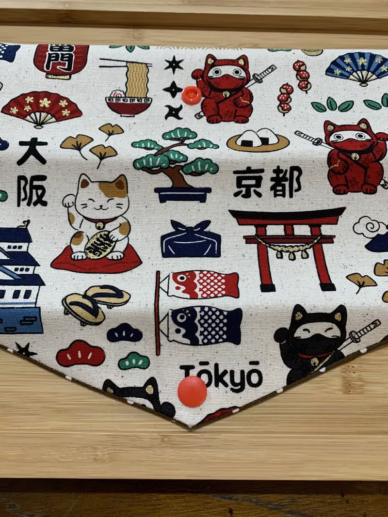 文青風環保純棉筷袋 ~暢遊日本  原麻米色潮物 收納 手作餐具袋