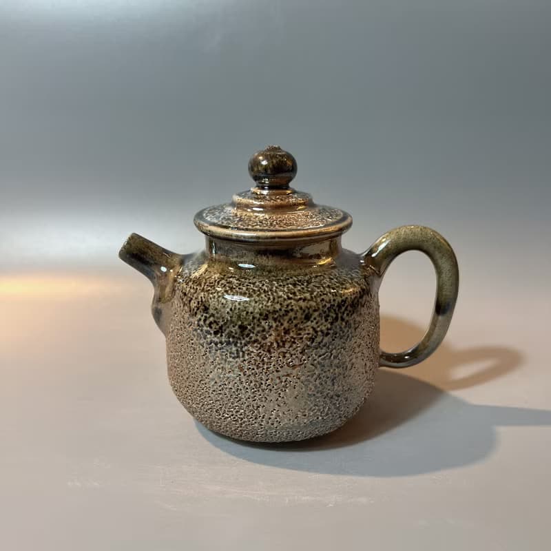 柴燒金彩冰煙茶壺 / 冰煙壺容量200cc /  小平凡手作
