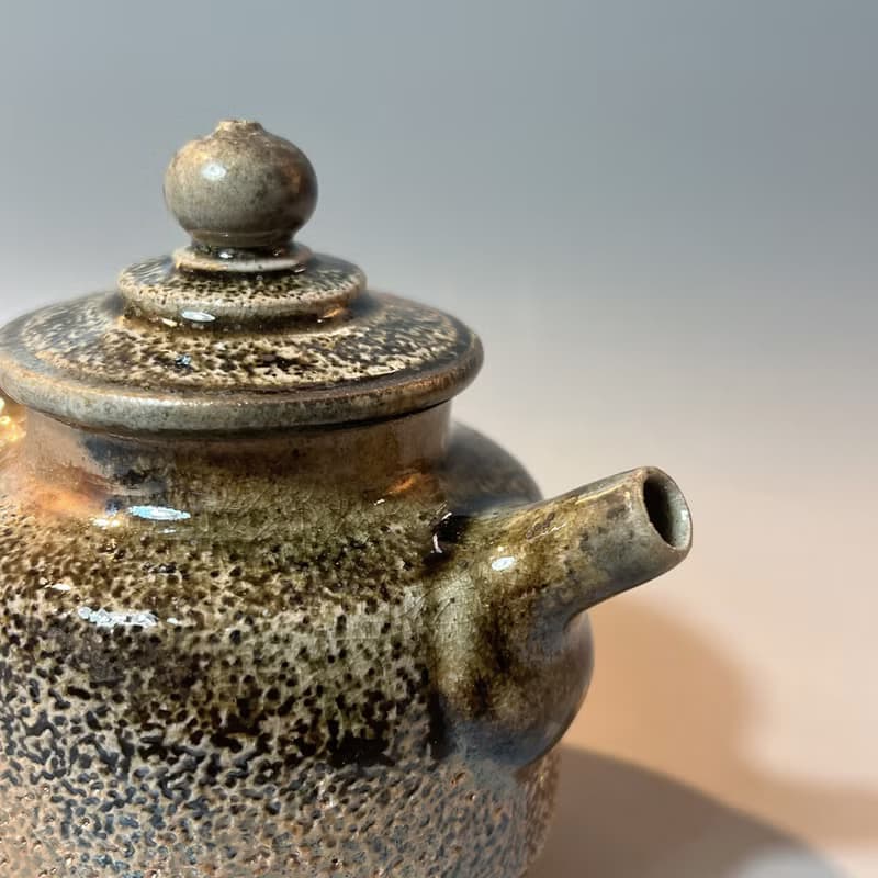 柴燒金彩冰煙茶壺 / 冰煙壺容量200cc /  小平凡手作