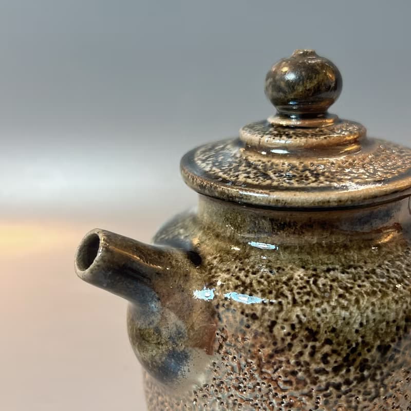 柴燒金彩冰煙茶壺 / 冰煙壺容量200cc /  小平凡手作