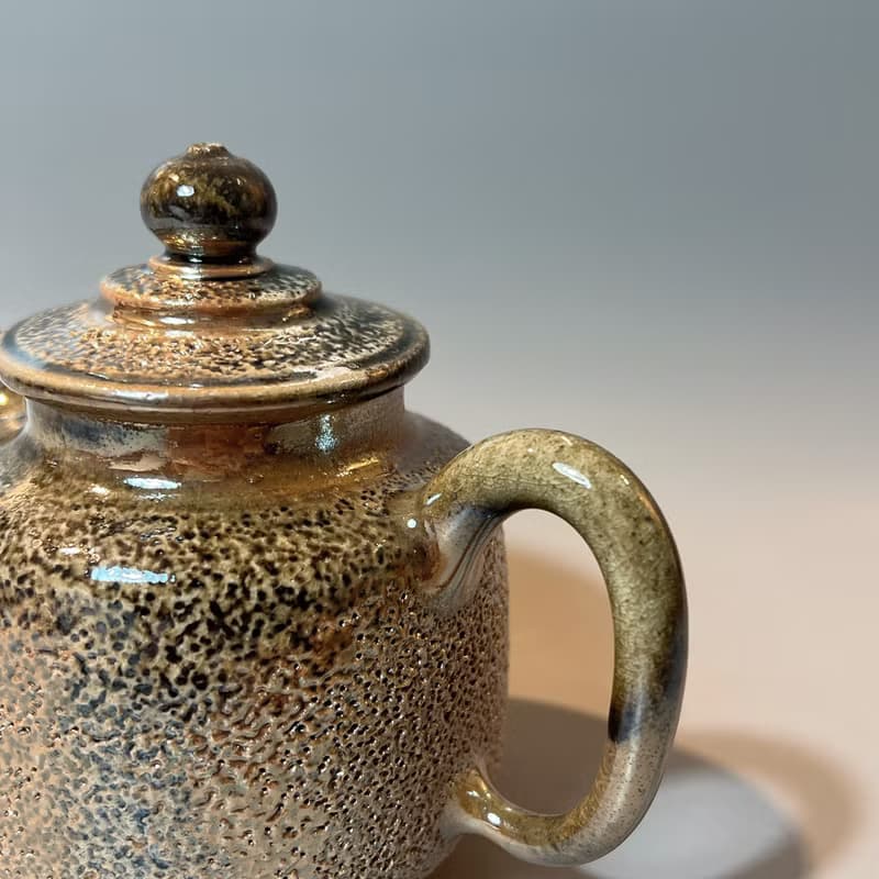 柴燒金彩冰煙茶壺 / 冰煙壺容量200cc /  小平凡手作