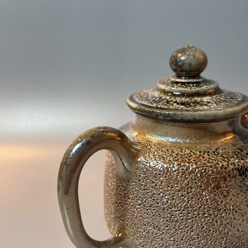 柴燒金彩冰煙茶壺 / 冰煙壺容量200cc /  小平凡手作