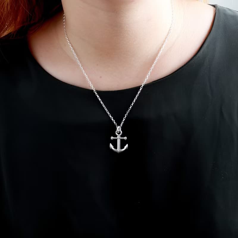 【Angel & Me】極簡 船錨 (大) s925 純銀 項鍊 生日 情人節 禮物