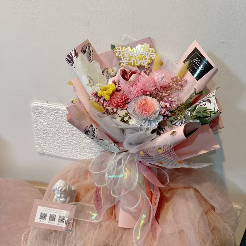 康乃馨花束-經典有錢花中款-含真鈔300元