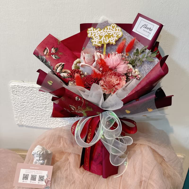 康乃馨花束-經典有錢花中款-含真鈔300元