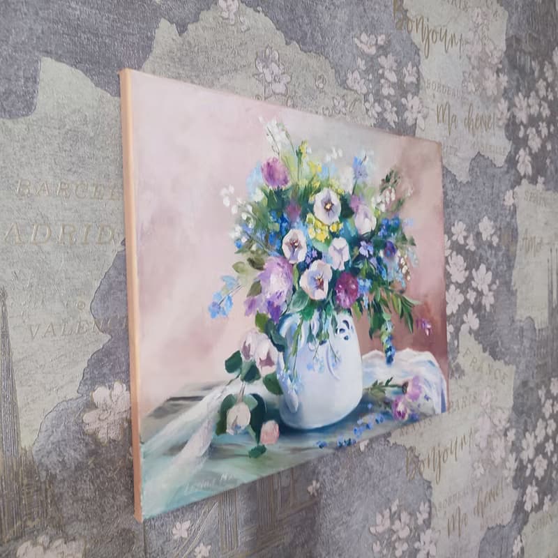 Wild Flowers Painting Flower Original Art Canvas Still life Oil Artwork Bouquet
