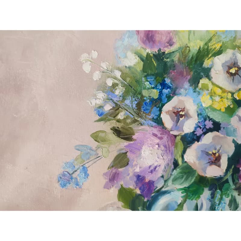 Wild Flowers Painting Flower Original Art Canvas Still life Oil Artwork Bouquet