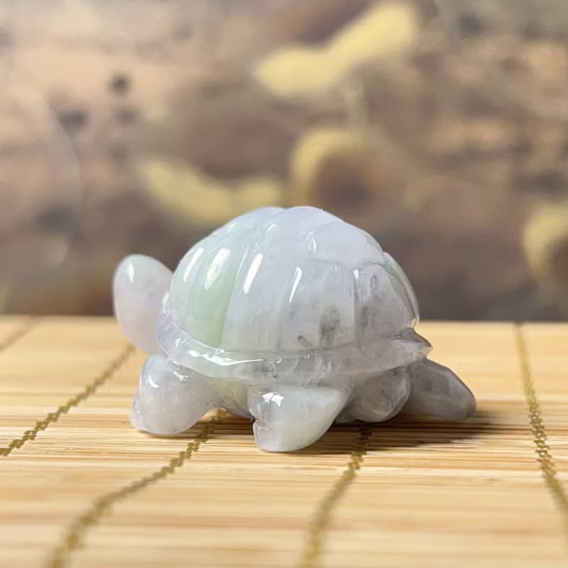 【吉祥‧長壽】飄花翡翠烏龜 | 天然緬甸A貨翡翠 | 送禮